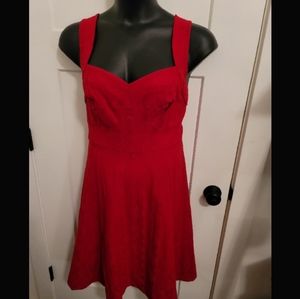 Red sleeveless party dress